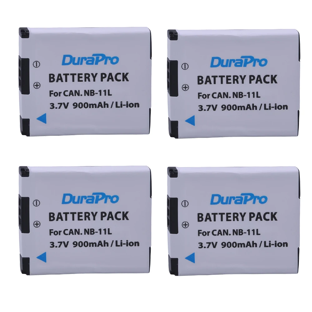 

DuraPro 4pcs NB-11L NB11L NB 11L 900mAh Camera Battery For Canon PowerShot 130 115 A2500 ELPH 135 140 A2500 A2600 Bateria