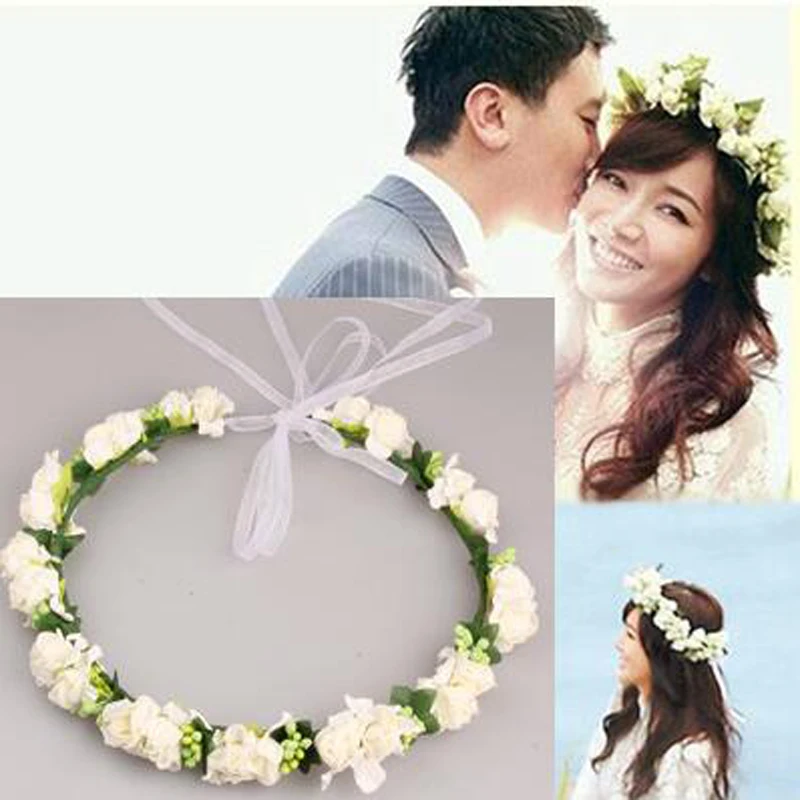 

10pcs/lot Women and Children Wedding Headdress Flower Headwear PE Rose Florals Hairbands For Bride Party Decorations