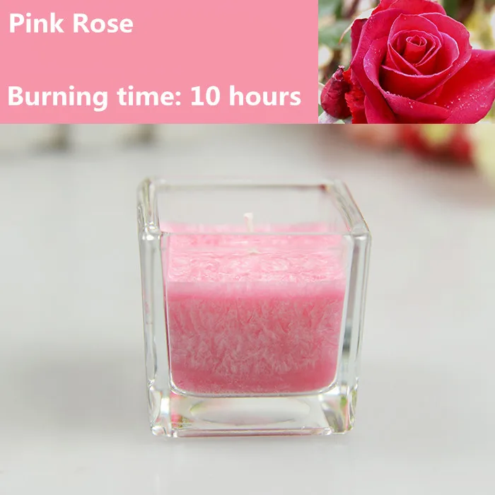 Купить 2 получить 1 бесплатно ароматическая свеча романтическая кружка ко дню рождения свеча беспламенная маленькая соевая Свеча для вечерние подарок на свадьбу - Цвет: Pink rose