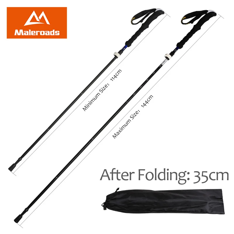 Lidar com Seções Liga de Alumínio de Dobramento Nova Ajustável Caminhadas Trekking Pole Vara Cana Muleta Bengala Varas Eva 8 High Quality Esporte e Lazer
