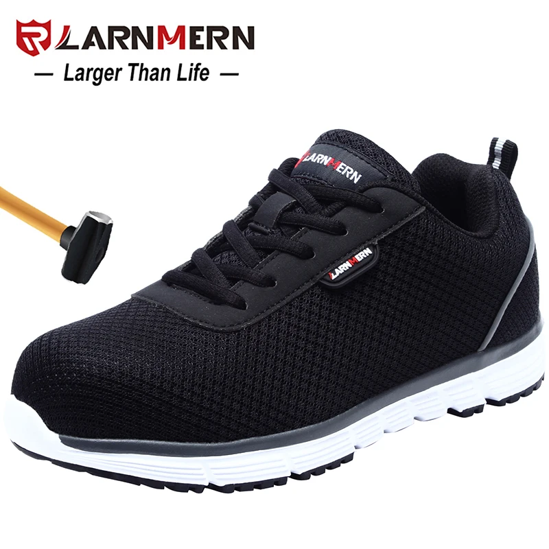 

LARNMERN Women's Work Safety Shoes Steel Toe Lightweight Breathable Anti-Smashing Non-Slip Construction Protective Footwear