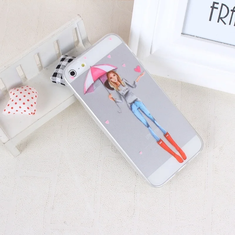 Case for iphone 5s Cover A Girl Transparent Soft Silicone Cases For iPhone 5 5S SE TPU Phone Case 03