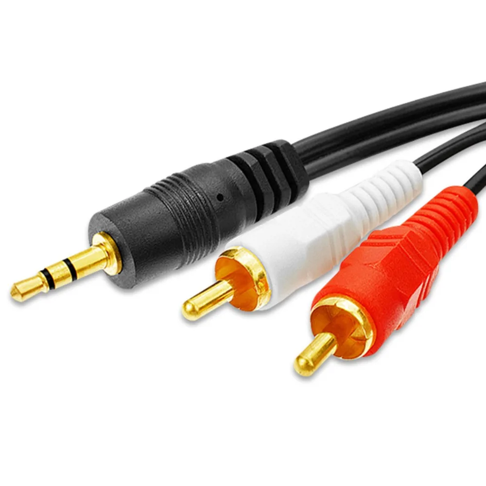 Аудиокабель SOONHUA RCA с разъемом 3 5 мм на 2 папа AUX кабель 1 м стерео аудио сплиттер для
