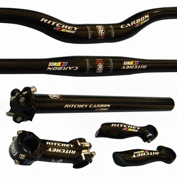 

Glossy 3K Carbon Fiber Mountain Bike Handlebar Sets Bicycle Handlebars Seatpost Stem Bike Parts