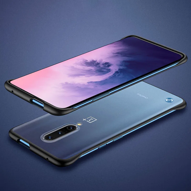 Безрамное кольцо роскошный чехол из ПУ для OnePlus 7 Pro защитный бампер с воздушной