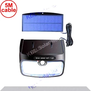 

split mounting 48 LED 900lm Solar Light PIR motion+radar led lamp indoor panel outdo street light for g 5M cable wall ou