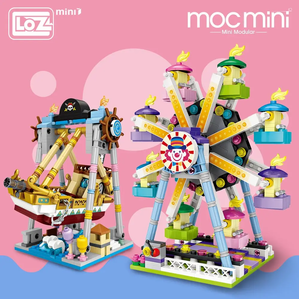 LOZ Mini Blocks Amusement Park Brick Building Blocks Toys for Kids Assembly DIY Children Street City View Educational 3d Model LOZ Mini Blocks Amusement Park Brick Building Blocks Toys for Kids Assembly DIY Children Street City View Educational 3d Model