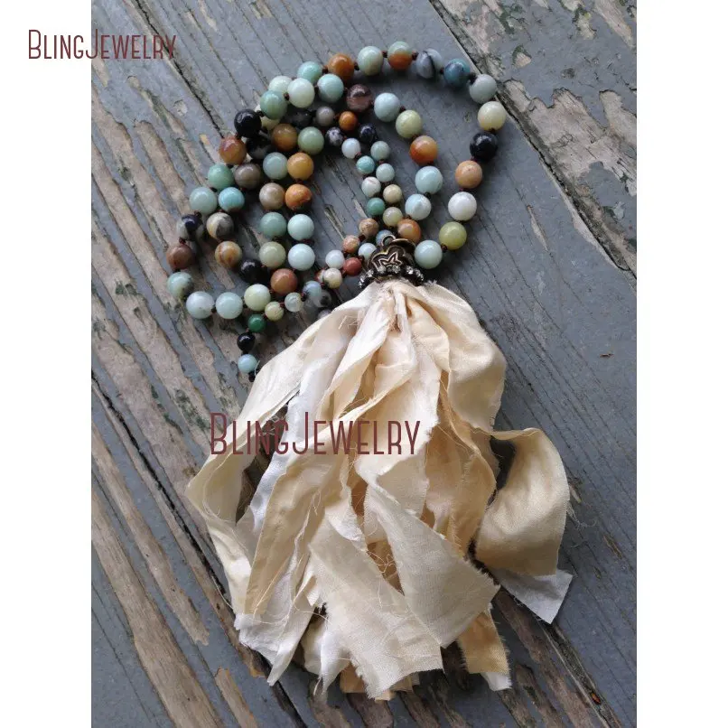 20181212-NM20615-bohemian sari silk tassel on hand knotted amazonite beads_3