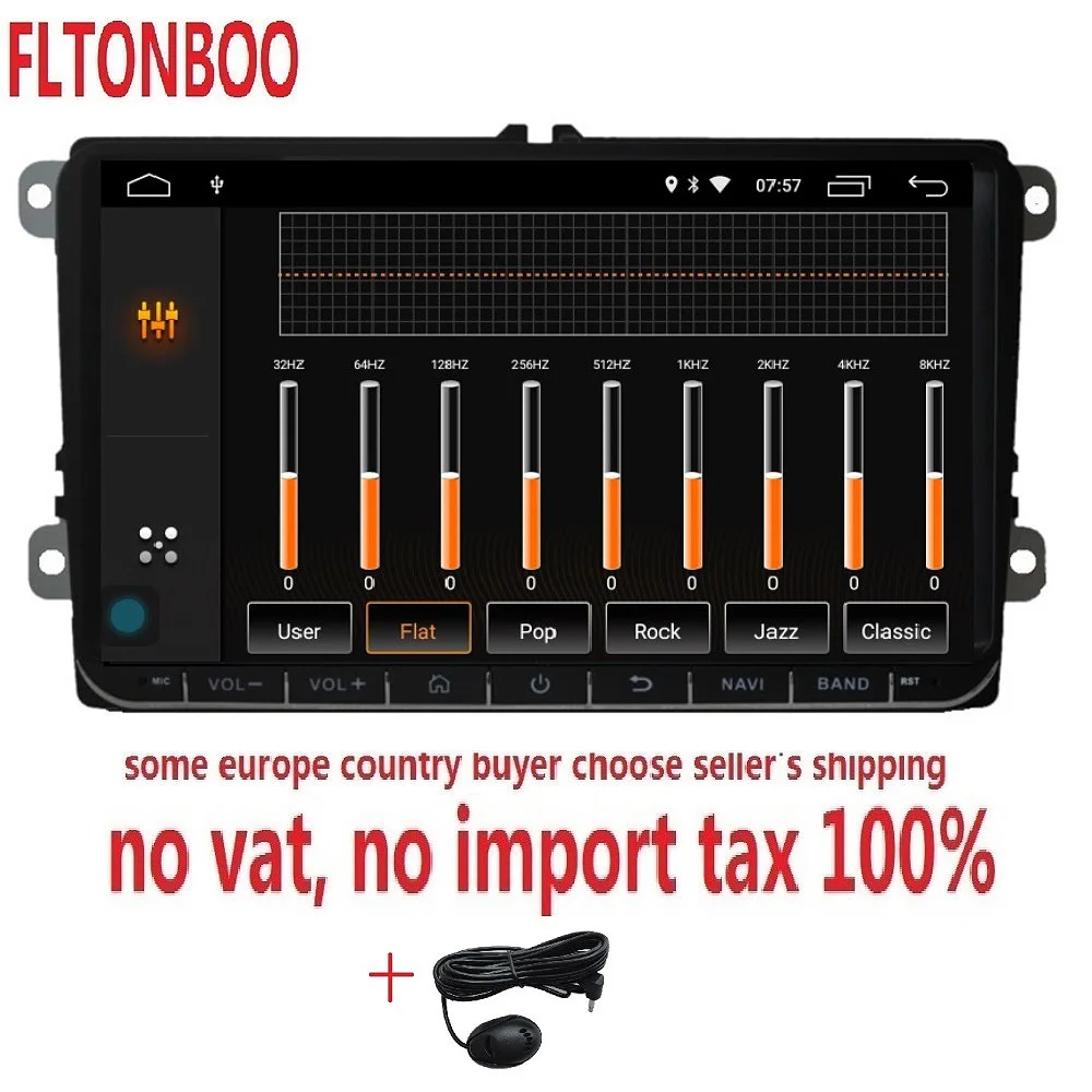 Koop Android 8.1 Auto radio GPS Navigatie voor VW Passat B5 Tiguan Jetta Touran GOLF 5 6 Polo, stuurwiel, gratis kaart canbus