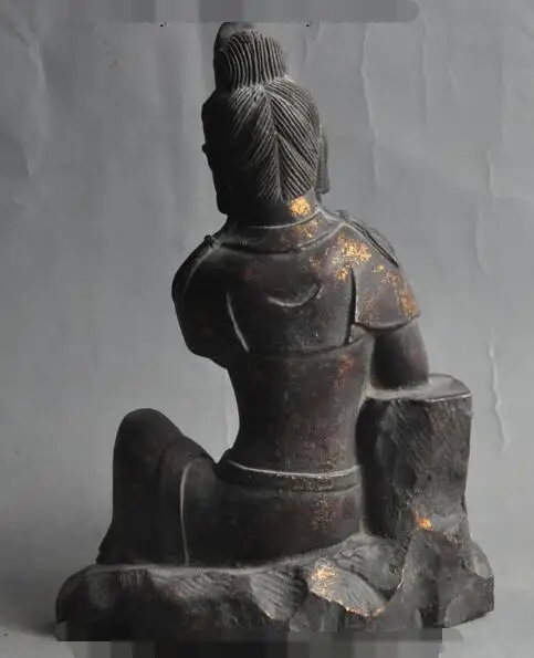 

S1341 9" china buddhism temple pure bronze Comfortable GuanYin Kwan-yin Goddess statue