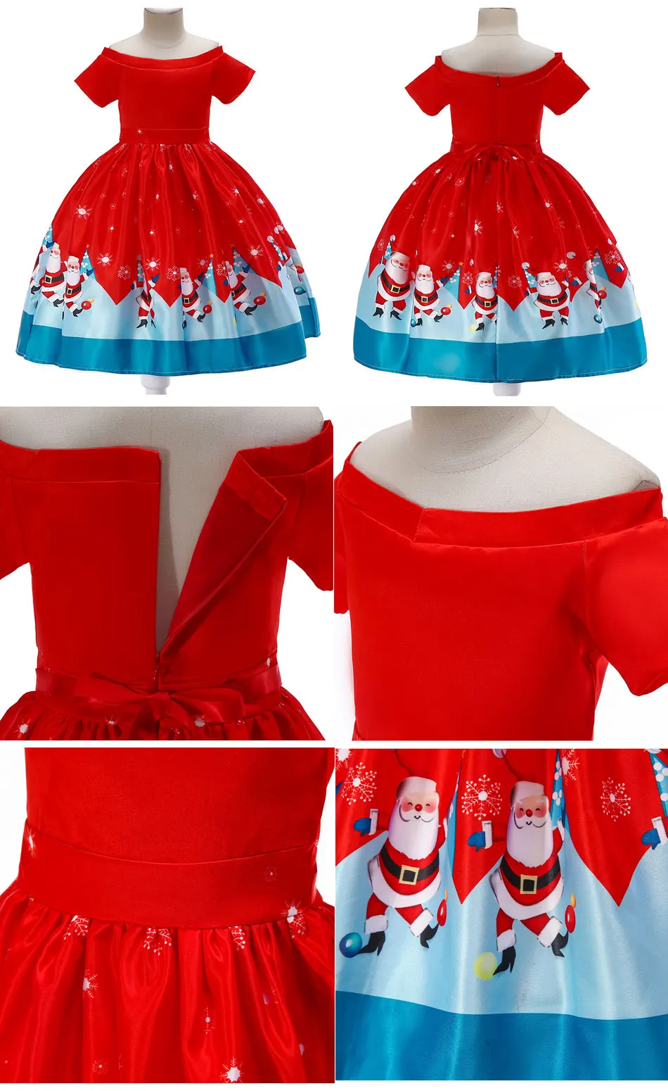 Новое модное рождественское платье для девочек нарядная одежда принцессы бальное платье для девочек стиль до колена для детей от 2 до 10 лет