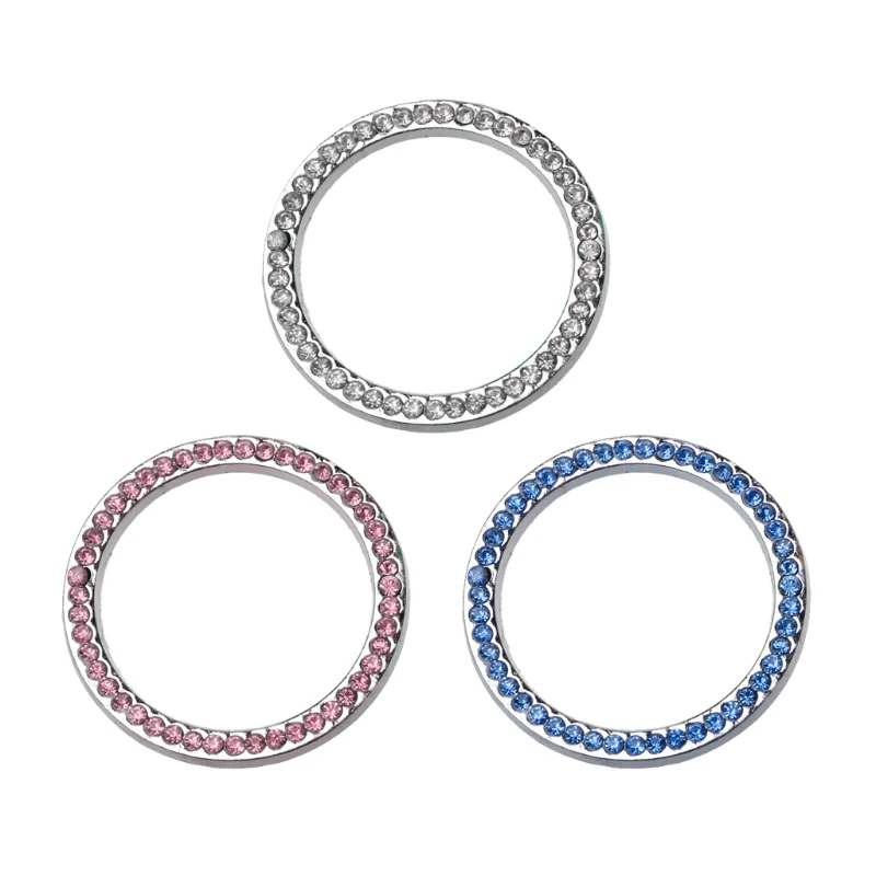 

Universal Car One-Key Engine Start Stop Ignition Push Button Diamante Ring Decor