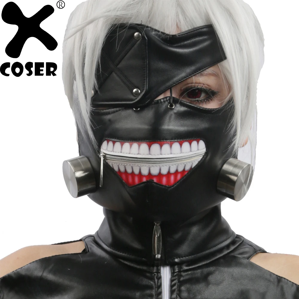 XCOSER Токио вурдалак Kaneki Кен маска Аниме Косплэй детали костюма Cool Черный анфас маски 2018 аксессуары для маскарада на Хеллоуин