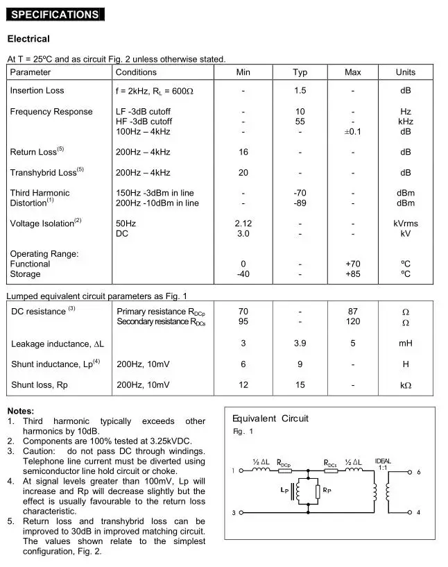 P3356 пермаллоя 600R: 600R 1:1 30 Гц-10 кГц цифровой аудио изолирующий трансформатор