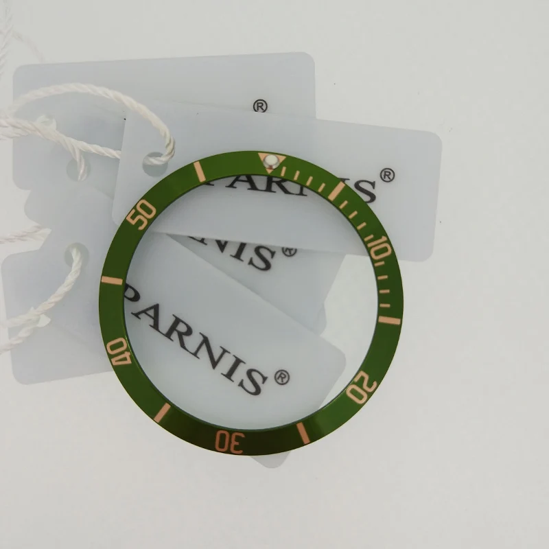40 мм Алюминиевая Вставка для мужских часов Parnis оригинальная модель PA6050 керамическая вставка - Цвет: green