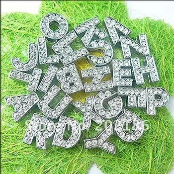 

full rhinestone 8mm A-Z Slide letters Charm 1300pcs DIY Accessories fit wristband pet collar