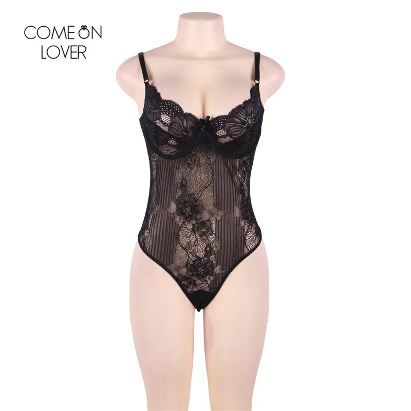 Comeonlover кружева боди Черный Combishort комбинезон короткие летние комбинезоны без
