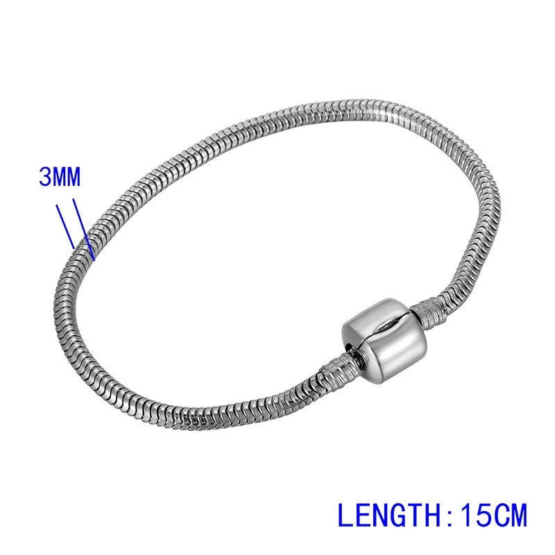 New Trendy Stainless Steel Round Snake Chain Bracelets Activity Buckle European Style Ladies Bracelet Women Jewelry Gift Party