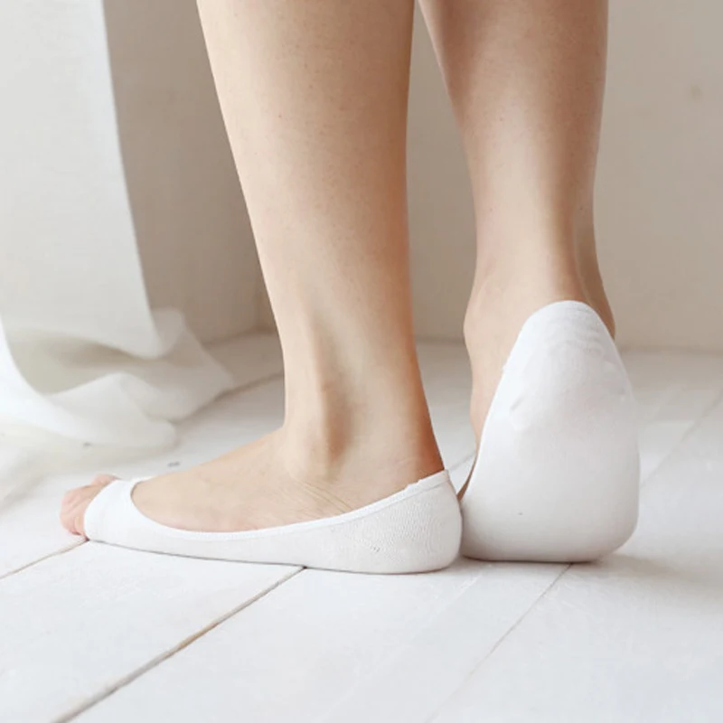 Женские носки-башмачки с открытым носком летние ультратонкие хлопковые низкие носки без пятки невидимые неглубокие носки-Тапочки