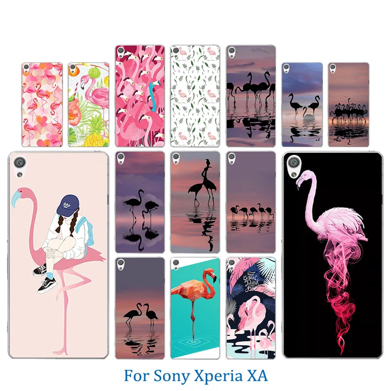 Soft Silicone 5.0 inch FOR Sony Xperia XA F3111 Phone Cases Flamingos Pattern Clear Dual F3112 Protector Back Cover |