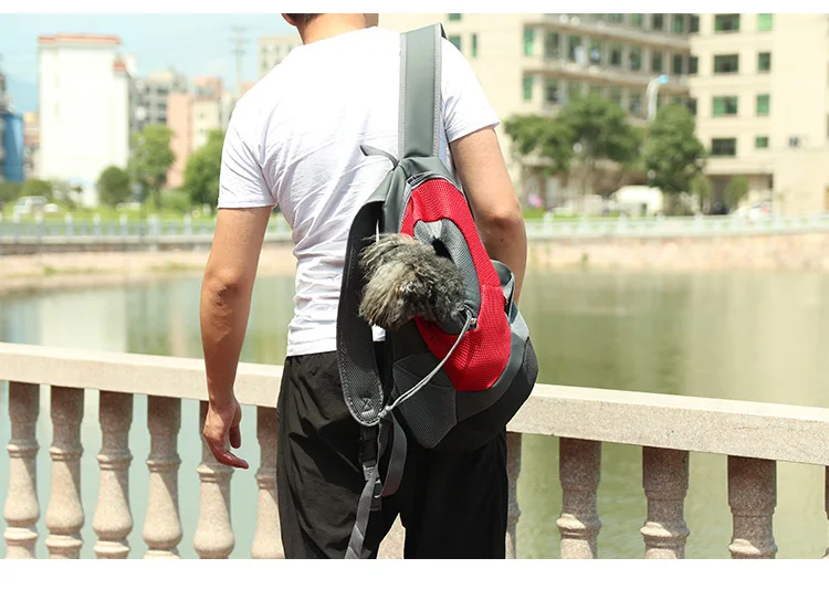 Собака сумка для прогулок, рюкзак Портативный собаку спереди мешок из двойной плечевой Портативный маленькая собака сетчатая, для