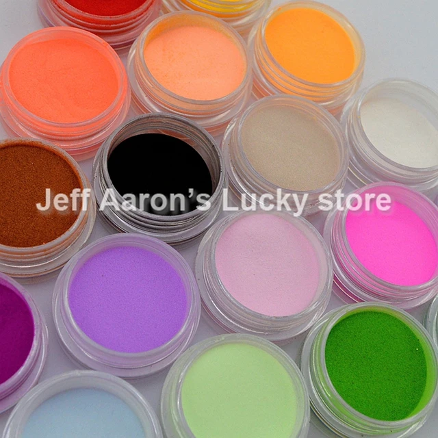 18 Colors Acrylic Nail Art Dust Powder For Nail Tips Decoration Builder