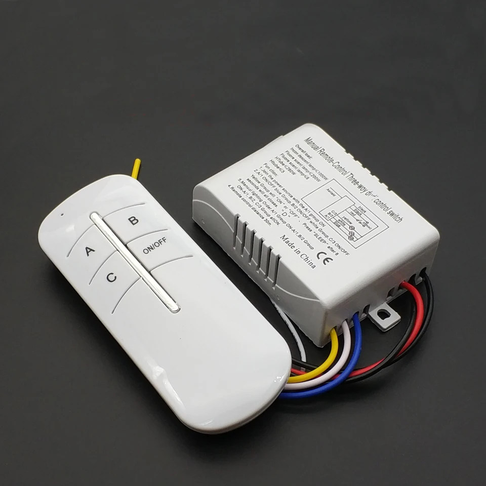 

Wireless ON / OFF Lamp Remote Control Switch Receiver Transmitter 220 V 3 Ways