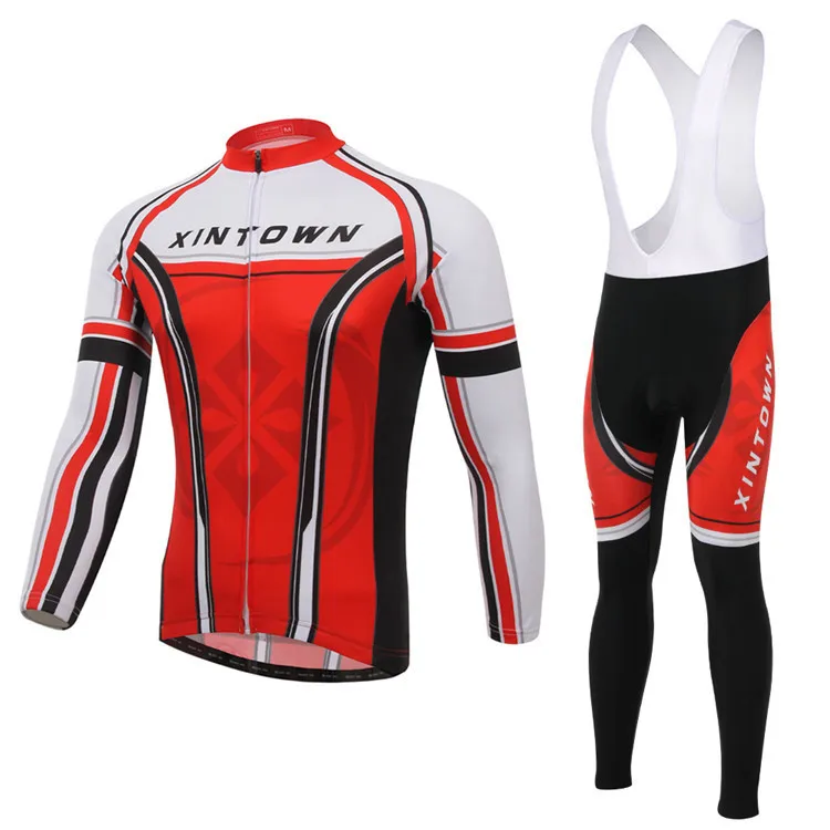 New 2015 Men's Black/Red Polyester Full Cycling Jerseys 3D Gel Pad DH