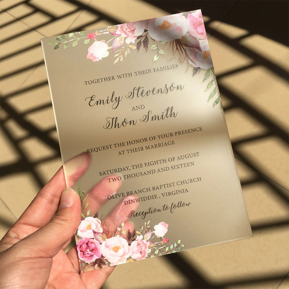 US $3.3 3x3cm,3X3cm Rustic Water Color Style Frosted Acrylic Wedding Invitation Cards SHIP TO ITALY ONLYCards & Invitations - AliExpress