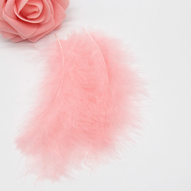 Natural Turkey Feathers Plumes 4-6 Inches10-15cm Multicolor Chicken Marabou Feather DIY Craft Wedding Jewelry Decoration 50pcs - Цвет: Watermelon red 50p