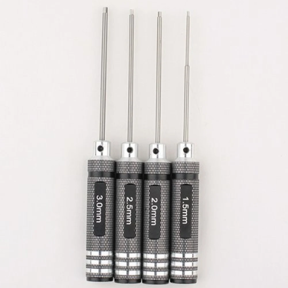 

4 Pcs/Set Hex Driver Wrench 1.5mm/2mm/2.5mm/3.0mm Low Racing Hex Driver Set replaceable bit for heli T-rex 450/ESKY CP V2