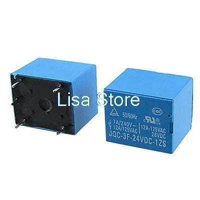 

JQC-3F 5 Pin SPDT PCB Power Relays 24V DC Coil 7A 240V AC 12A 125VAC 2 Pcs