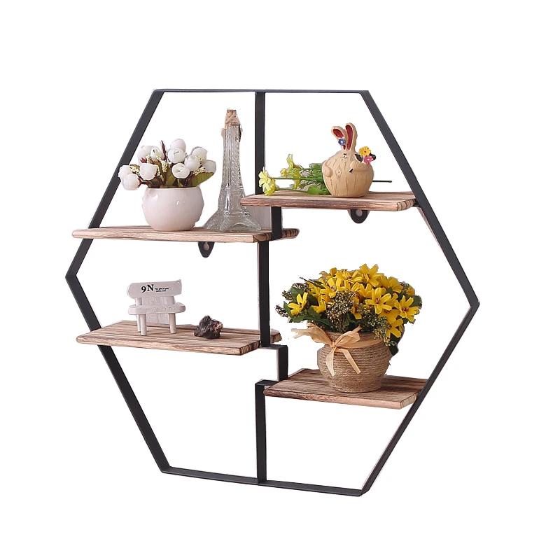 

Home Decor Wood Retro Storage Racks Hanging Decor Storage Box Flower Pot House Storage Rack Wall Figurines Display Shelves