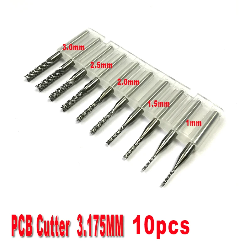 

1.0mm, 1.5mm, 2.0mm, 2.5mm, 3.0mm Mini PCB Carbide Tools, CNC Cutting Bits, Millinging Cutters Kit for Engraving Milling Machine