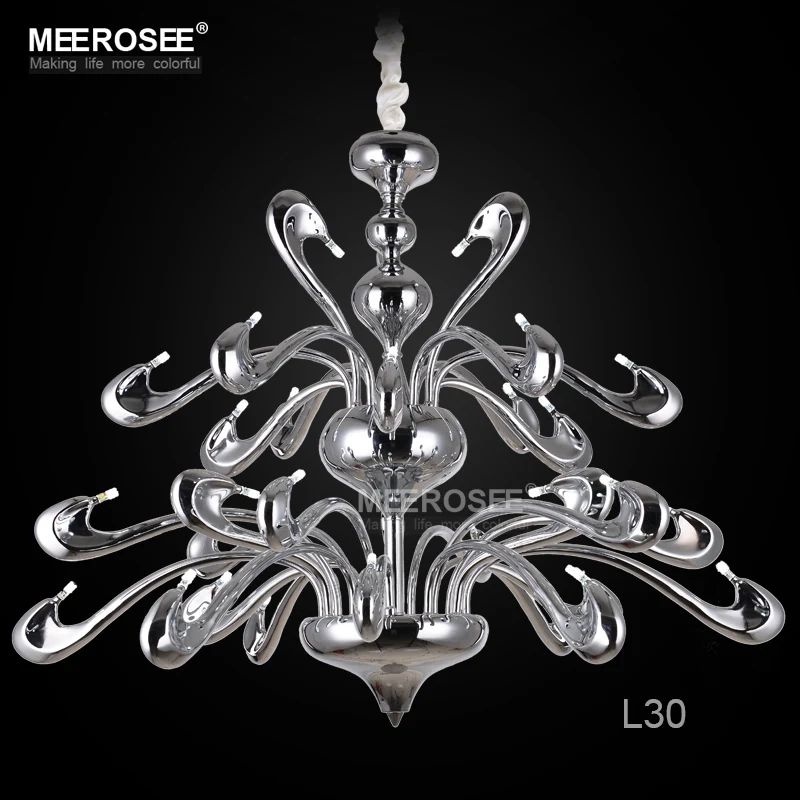 

New Arrival Chrome Chandelier Light Swan Hanging Suspension Lamp for villa High Quality Luminaire Home Lustres Lighting