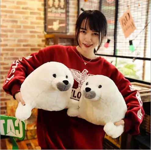 

WYZHY New small seals plush toy doll sofa bedside ornaments to send friends and children gifts 30CM