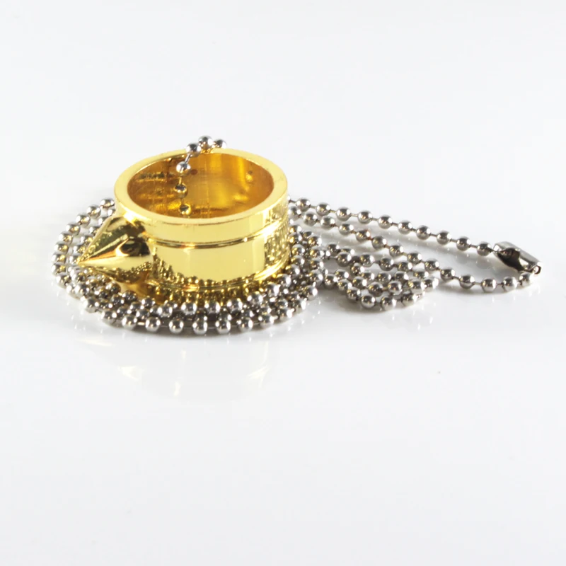 Стеклянный выключатель палец кольцо-шарик цепи защитное ожерелье кулон самообороны крутая игра на открытом воздухе выживания женщин защитное оружие