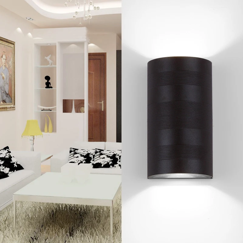 

Modern Wall Light 6W IP65 Waterproof Led Porch Outdoor Wall Iamp Up and Down 3W Aluminum COB Bulbs Patio Garden Porch Lights