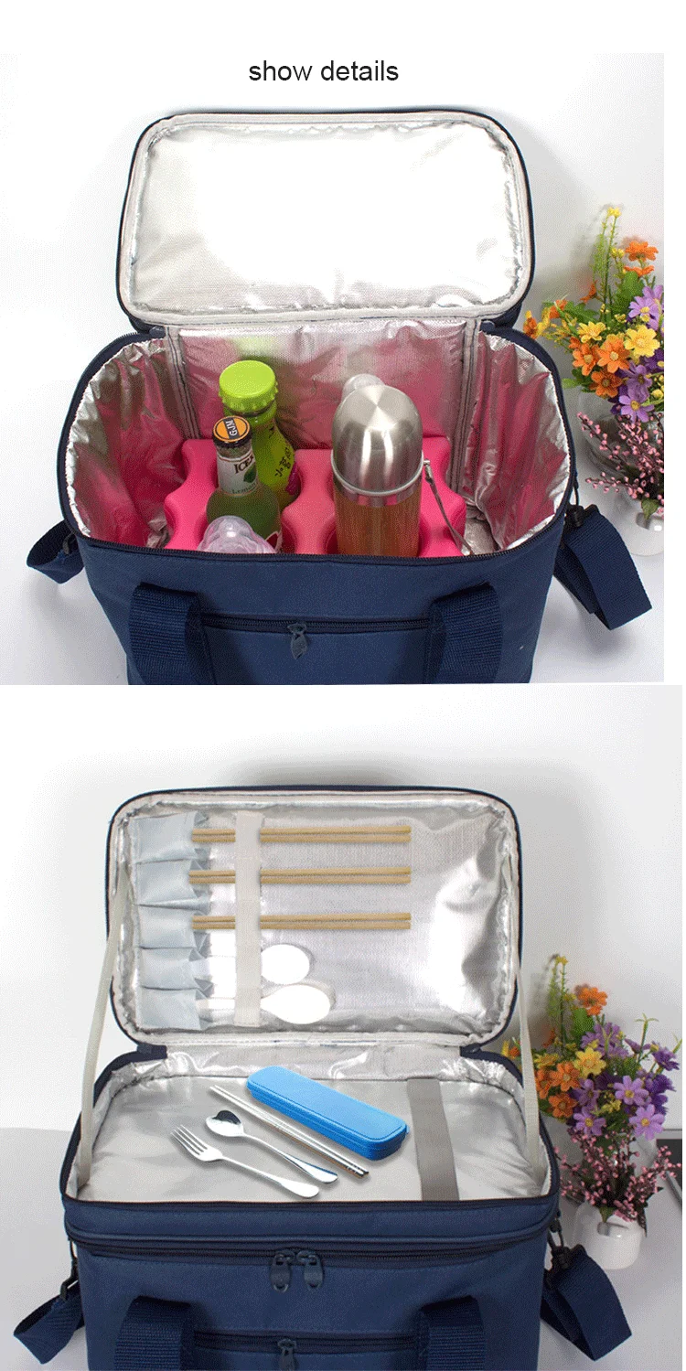 DENUONISS 18L большая оксфордская теплоизоляционная посылка для пикника, переносные Контейнерные Сумки, посылка для растений, изолированная сумка для еды, сумка-холодильник