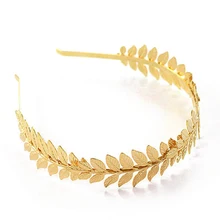 Барокко Свадебные западные аксессуары для волос винтажная головная повязка с золотыми листьями металлический ободок для волос с листочками Тиара головной убор украшения для женщин