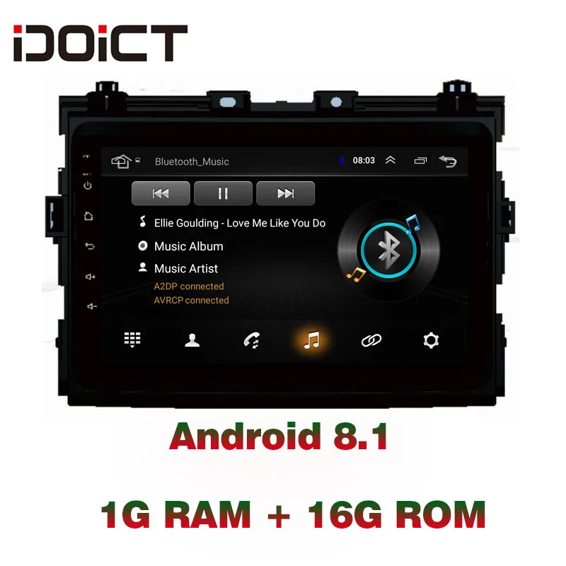 

IDOICT Android 8.1 Car DVD Player GPS Navigation Multimedia For Toyota Previa Radio car stereo bluetooth