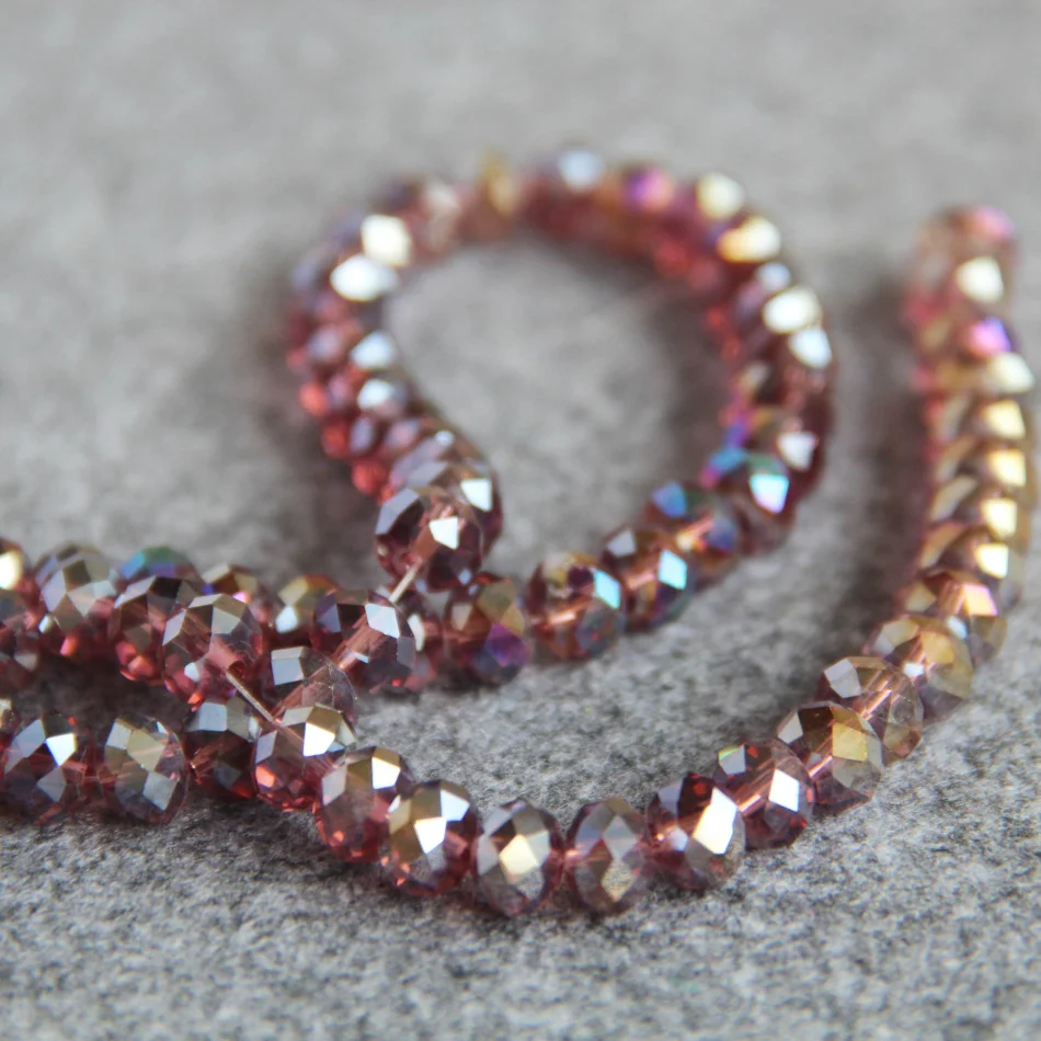 New 6*8mm Faceted Purple AB+ colorful glass Crystal beads stone loose 15inch Hand Made DIY Jewelry making design wholesale | Украшения и