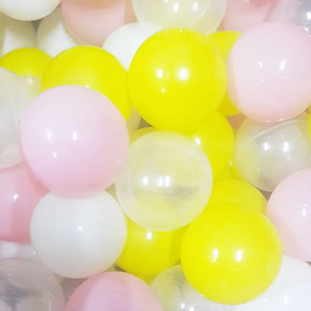 

50/100Pcs 7CM Plastic Ocean Balls Toy For Baby Water Pool Pit Tent Pink Yellow White Transparent Stress ball Toys For Children