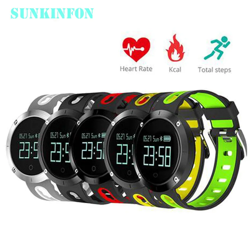 

2017 NEW SKFDM58 DM58 Bluetooth 4.0 Smart Watch Heart RateBlood Pressure Fitness Tracker Waterproof Sports Watch for IOS Android