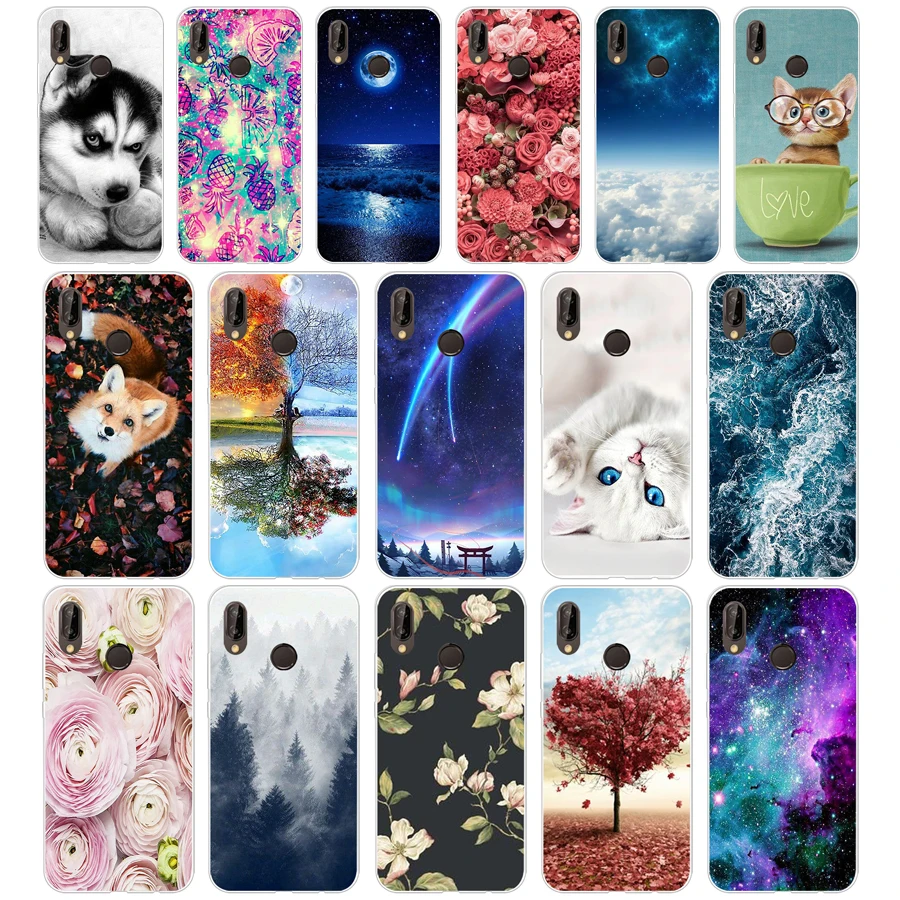 Чехол для Huawei P20 Lite 5 84 дюйма Мягкий Резиновый ТПУ силиконовый чехол задней панели