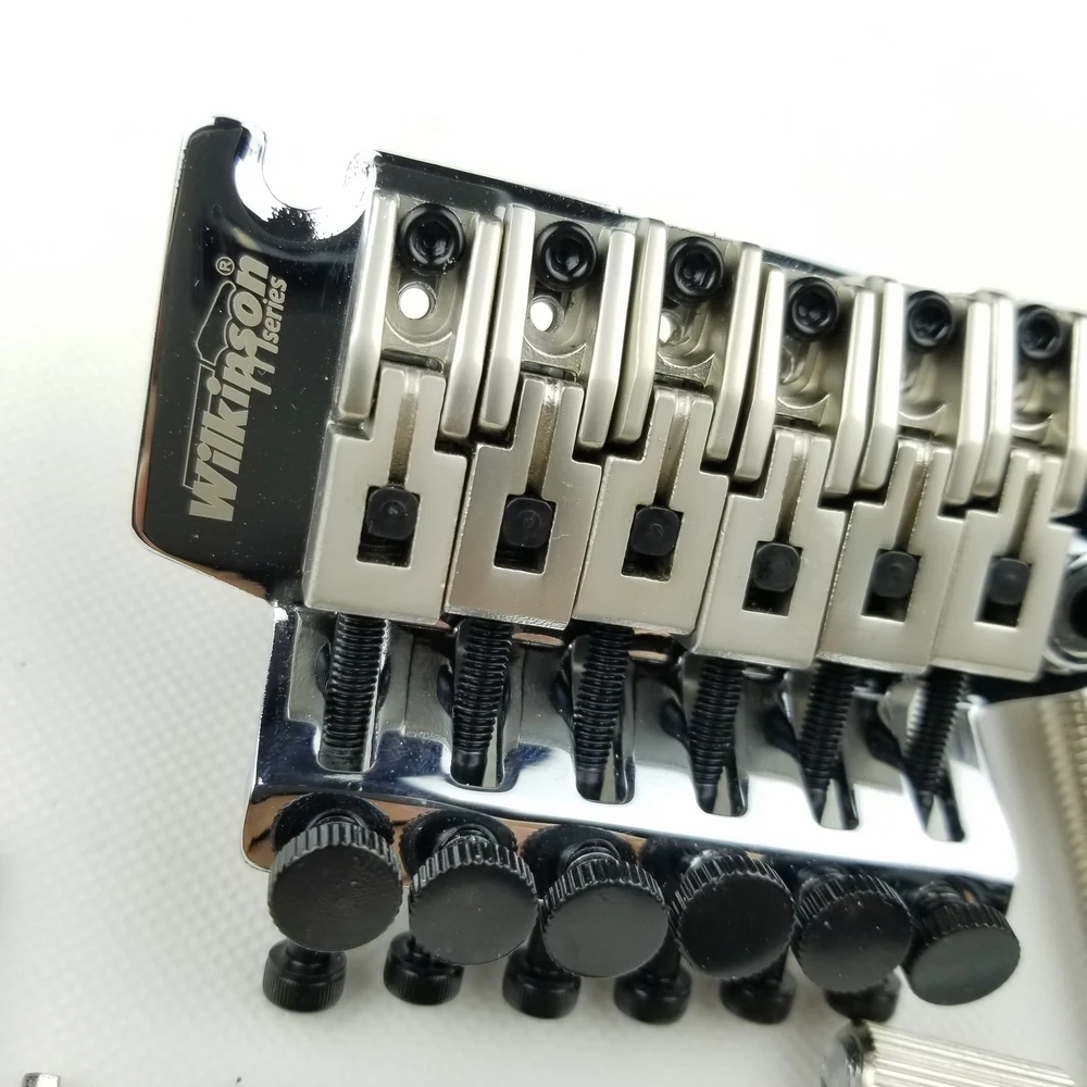 US $37.49 Wilkinson Licensed 6String Electric Guitar Double Locking Tremolo System Bridge 42mm R2 Nut Chrome Silver Black WODL1