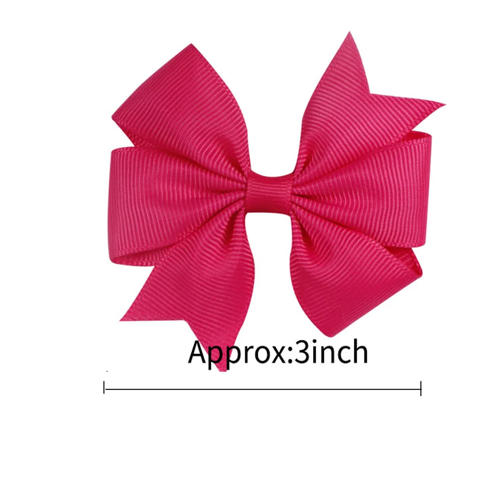  20-40pcs Colors 3inch Solid Grosgrain Ribbon Bows WITH Clip Girls' Boutique PinWheel Hair Clip Kids
