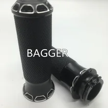 Руль управления для мотоциклов Ручки рулевые для мотоциклов рукоятка Ручки рулевые для мотоциклов " 25 мм для Harley Softail Sportster Touring Dyna Пользовательские ЧПУ Алюминий и ни скольжения гель резины