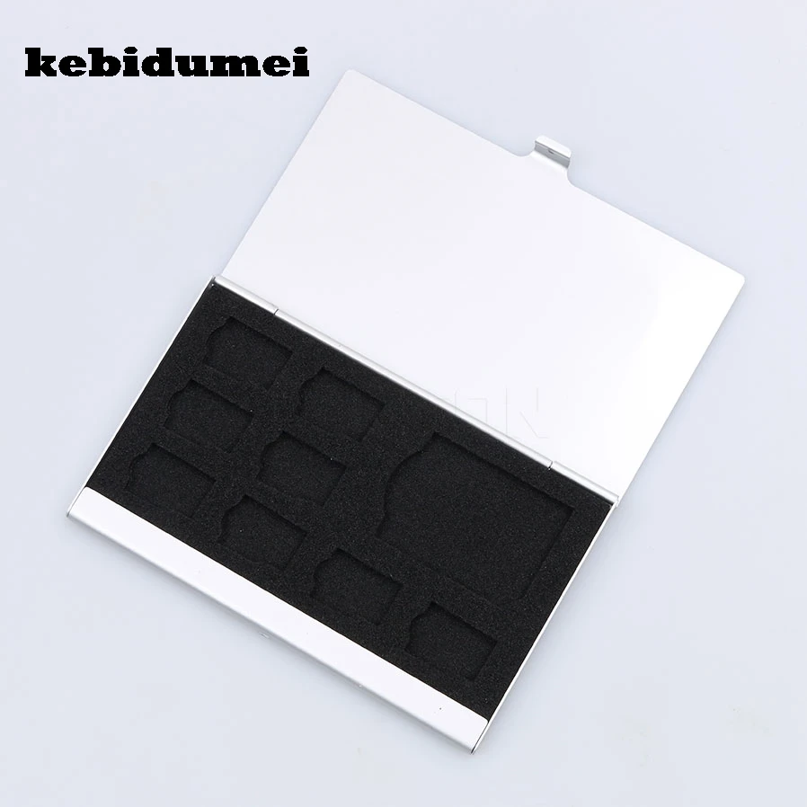 

kebidumei Aluminum Storage Cases Micro For 8 TF Card + 1 SD Card SDHC TF MS Memory Card Storage Case Box Bag Protector Holder