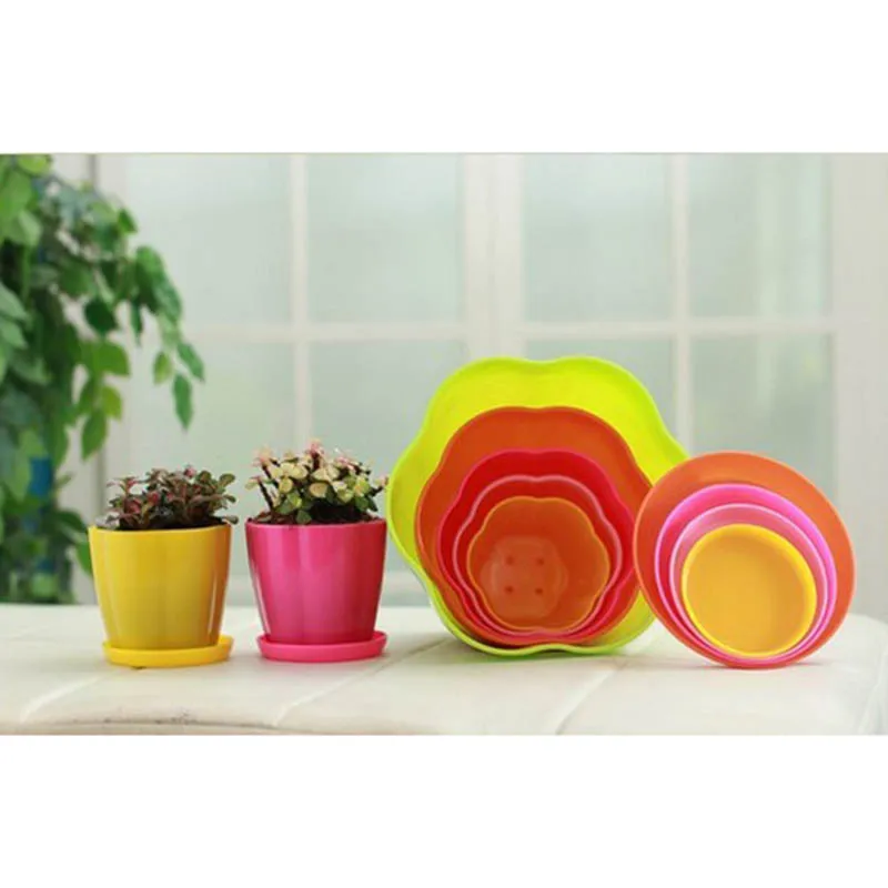 1pcs Multi color PP Plastic Flower Pots Small Flower Pot Nursery